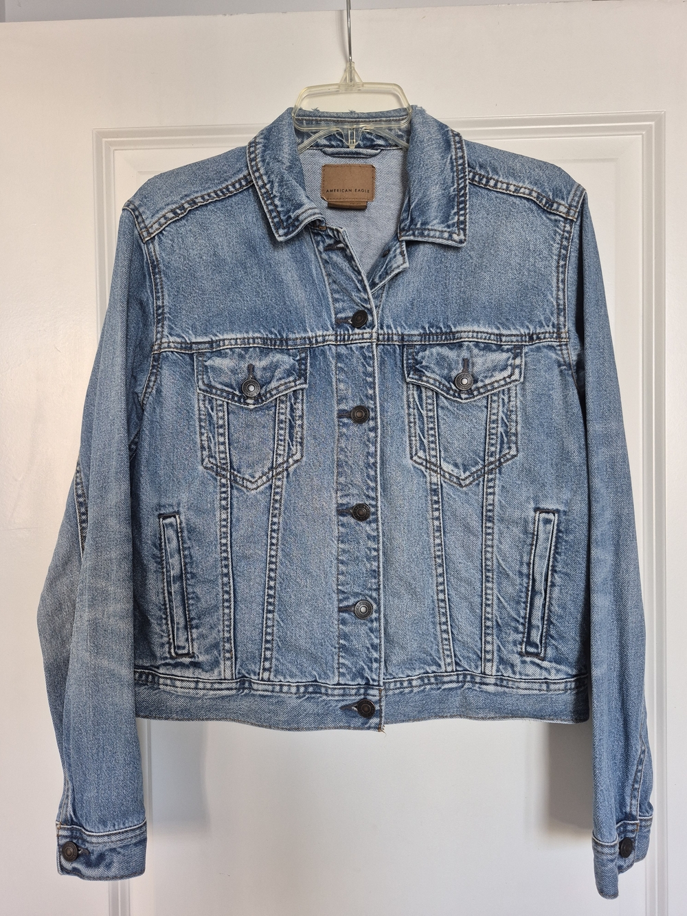 American Eagle Outfitters Light Wash Blue Denim Jacket